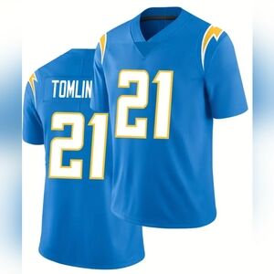 New San Diego Chargers Blue Football Jersey with Number 21